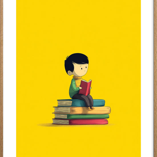 Smagen af historier - Oak Frame, With White Border