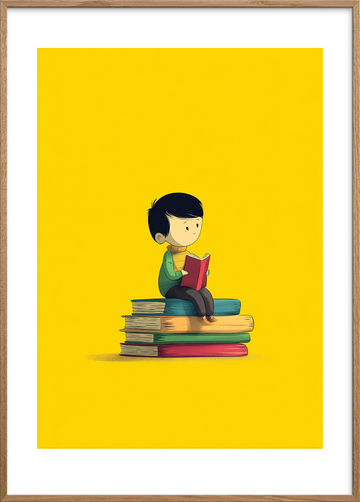 Smagen af historier - Oak Frame, With White Border