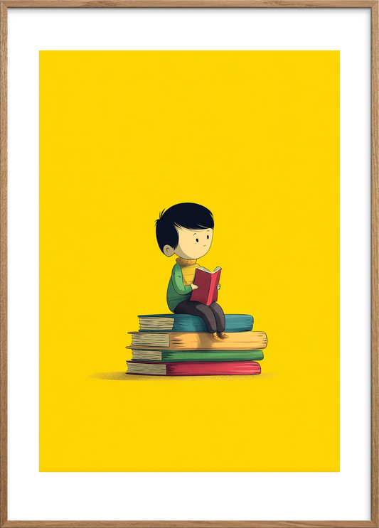 Smagen af historier - Oak Frame, With White Border