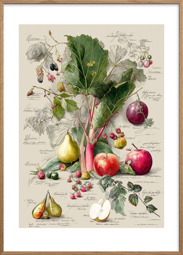 Smagens grønne hvisken - Oak Frame, With White Border