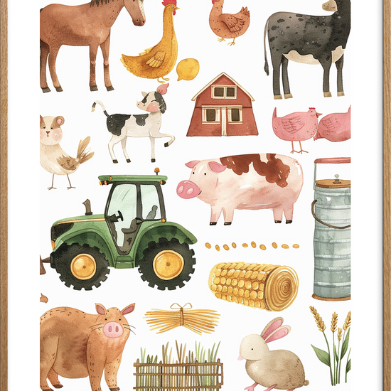 Duften af halm og regn - Oak Frame, With White Border