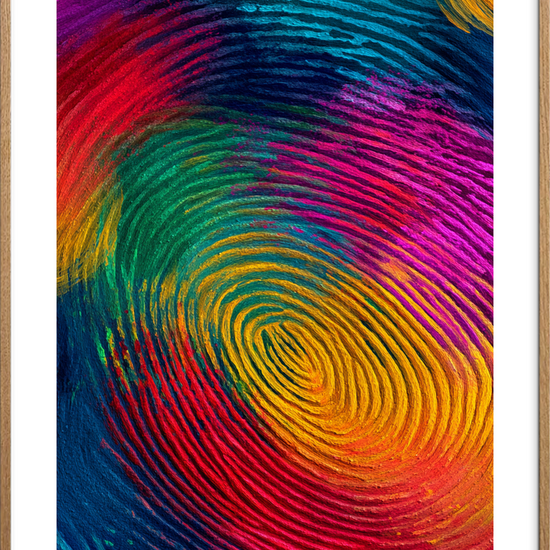 Spiralens sagte sus - Oak Frame, With White Border