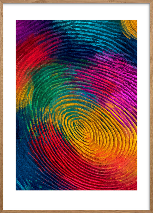 Spiralens sagte sus - Oak Frame, With White Border