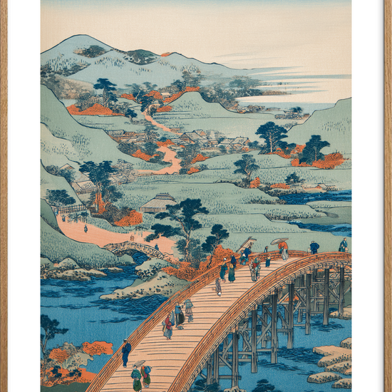 Broens blide hvisken - Oak Frame, With White Border