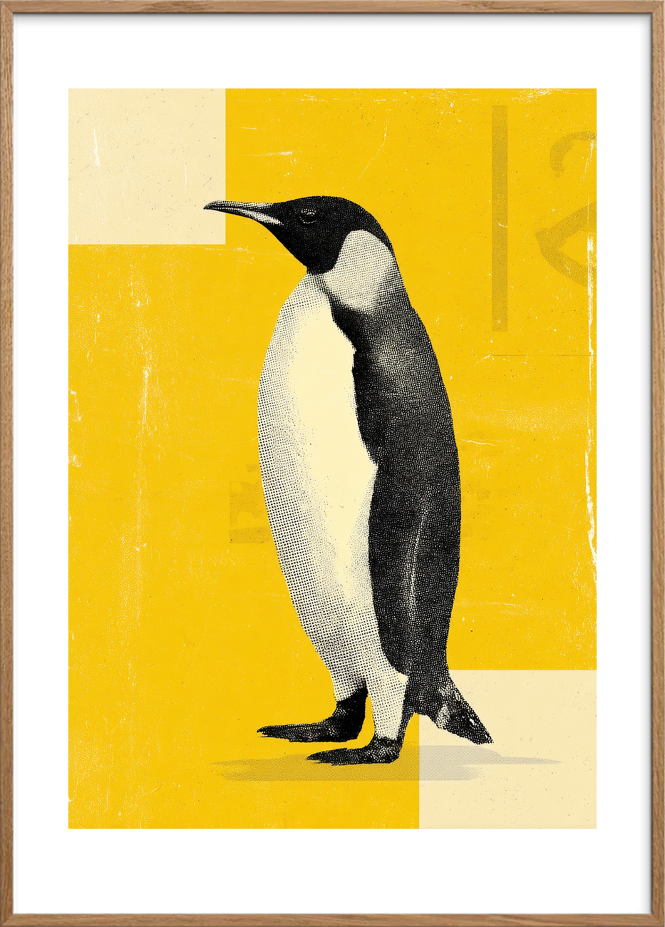 Isens stille klang - Oak Frame, With White Border