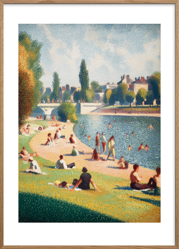 Smagen af sommer ved åen - Oak Frame, With White Border