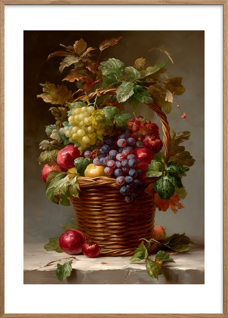 Hvisken af sødme - Oak Frame, With White Border