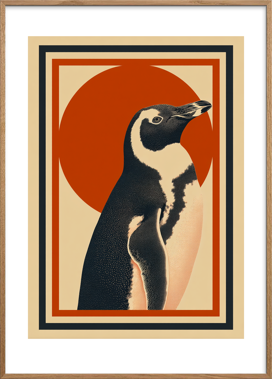 Vinterens bløde hvisken - Oak Frame, With White Border