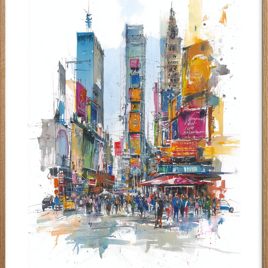 Lyd af neon og fodtrin - Oak Frame, With White Border