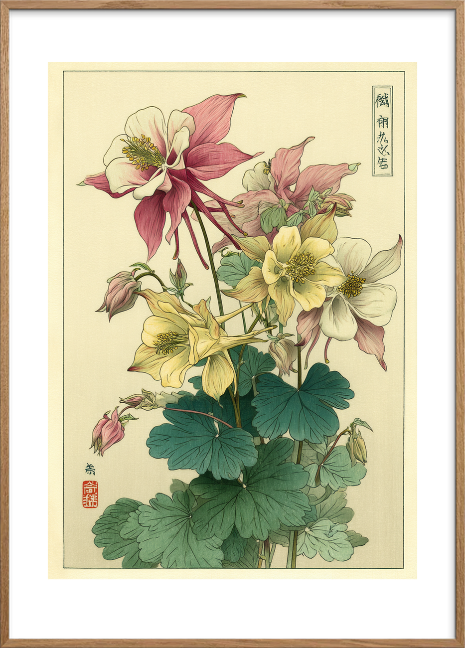 Silke mod huden - Oak Frame, With White Border