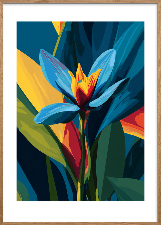 Stemme af tropisk silke - Oak Frame, With White Border