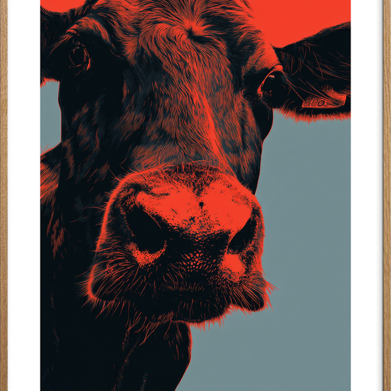 Våd mule, dyb brummen - Oak Frame, With White Border