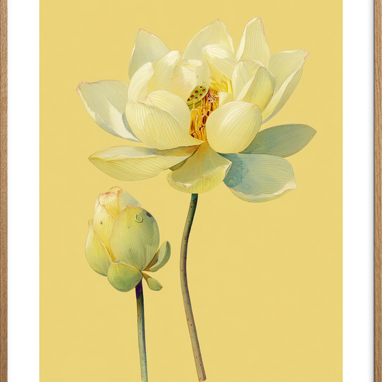 Honningens stille hvisken - Oak Frame, With White Border