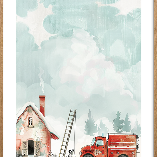 Stigens sang i vinterhimlen - Oak Frame, With White Border