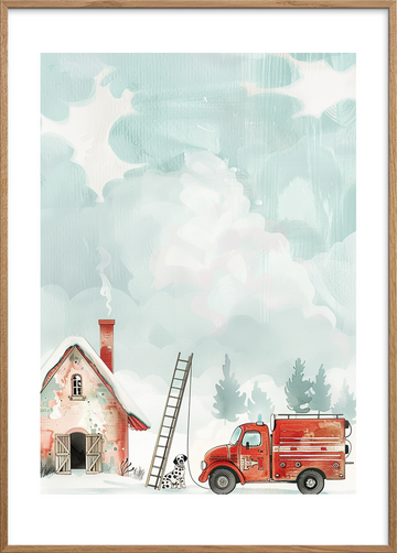 Stigens sang i vinterhimlen - Oak Frame, With White Border