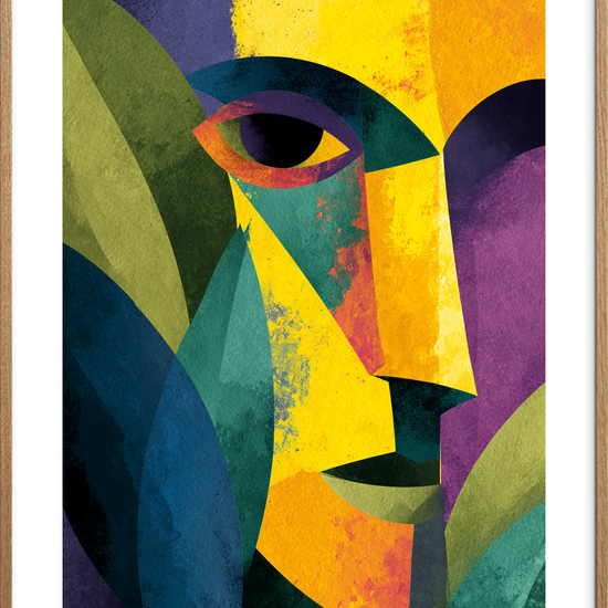 Stilhedens farverige hvisken - Oak Frame, With White Border