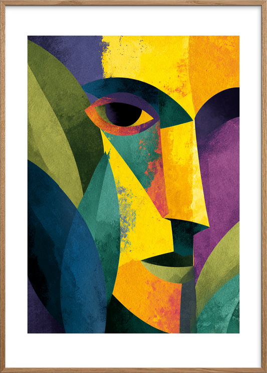 Stilhedens farverige hvisken - Oak Frame, With White Border