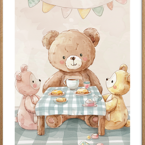 Smagen af barndommens te - Oak Frame, With White Border