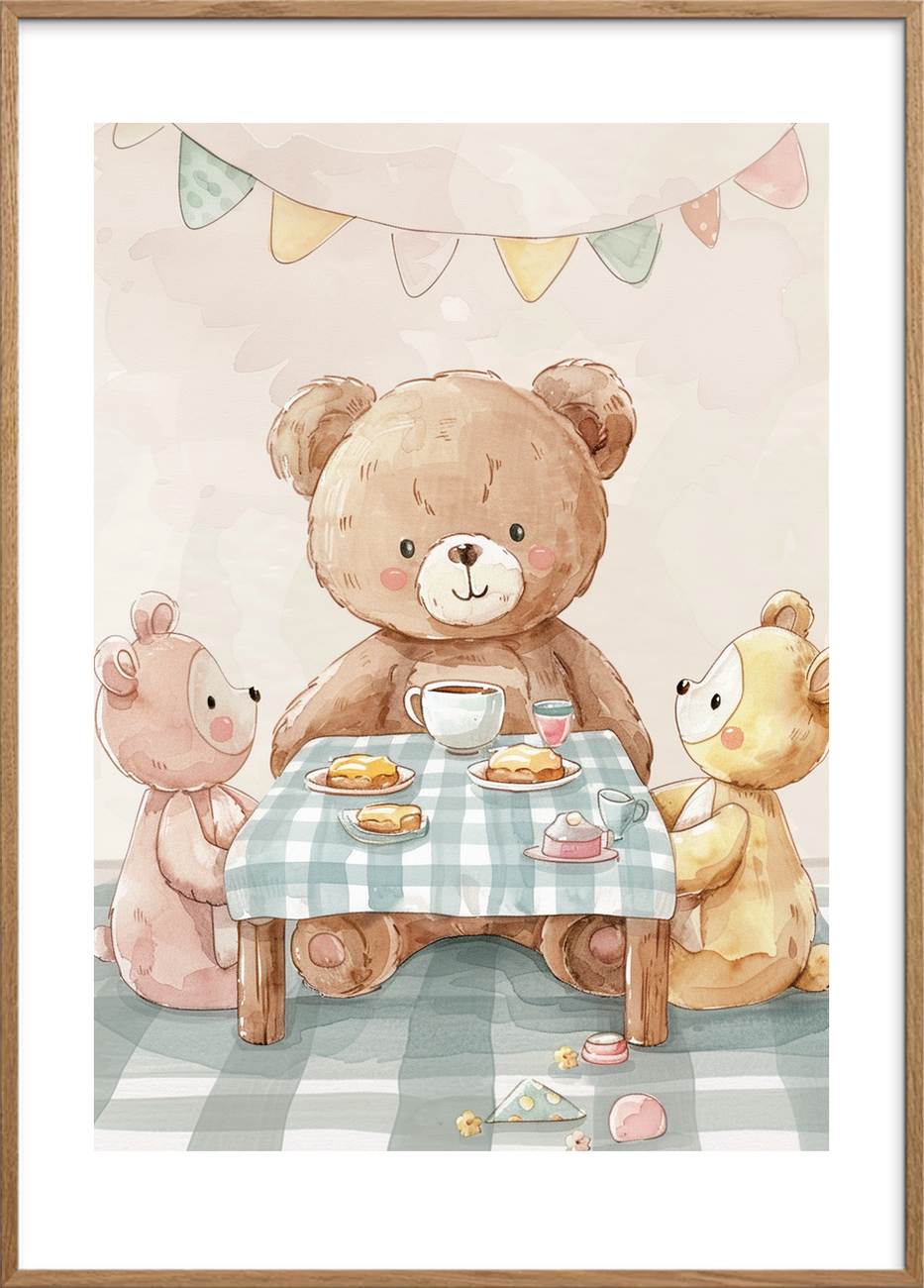 Smagen af barndommens te - Oak Frame, With White Border
