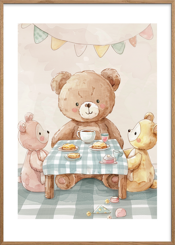 Smagen af barndommens te - Oak Frame, With White Border