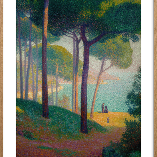 Stille hvisken ved kysten - Oak Frame, With White Border