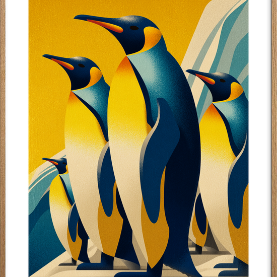 Klang af is og guld - Oak Frame, With White Border