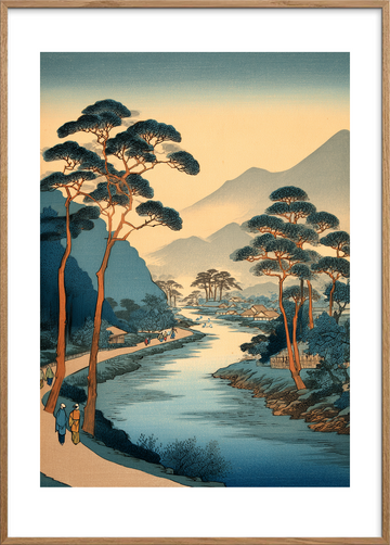 Sus fra fyrretræerne - Oak Frame, With White Border