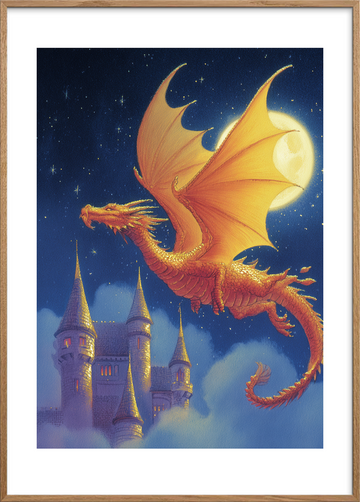 Guldskællets varme hvisken - Oak Frame, With White Border