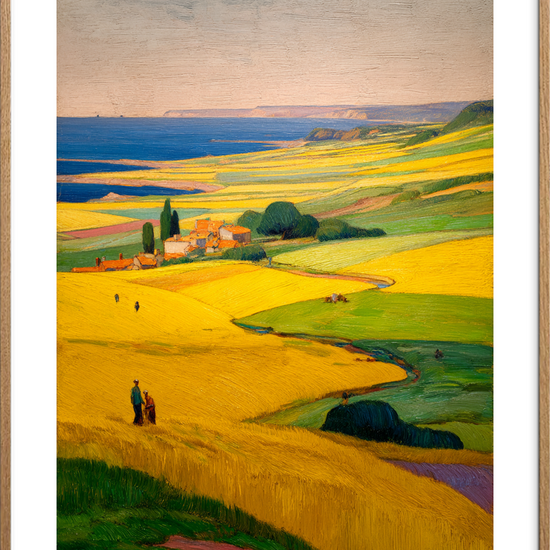 Sus af gyldent korn - Oak Frame, With White Border