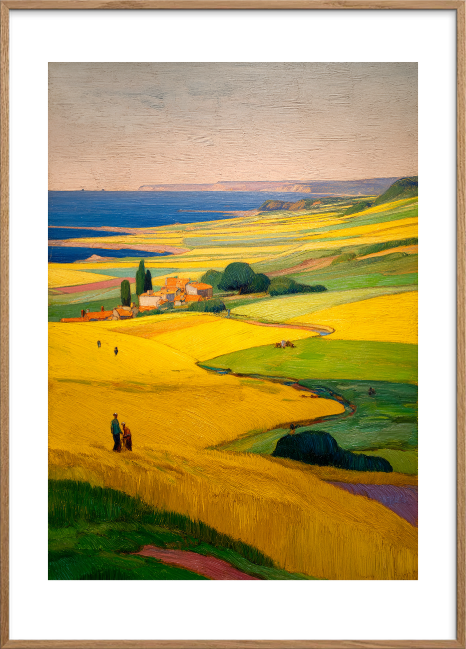 Sus af gyldent korn - Oak Frame, With White Border