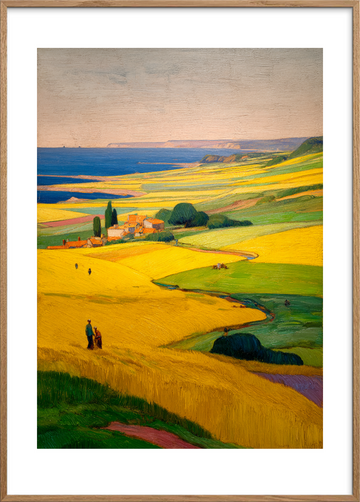 Sus af gyldent korn - Oak Frame, With White Border