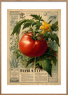 Smagen af solmoden tomat - Oak Frame, With White Border