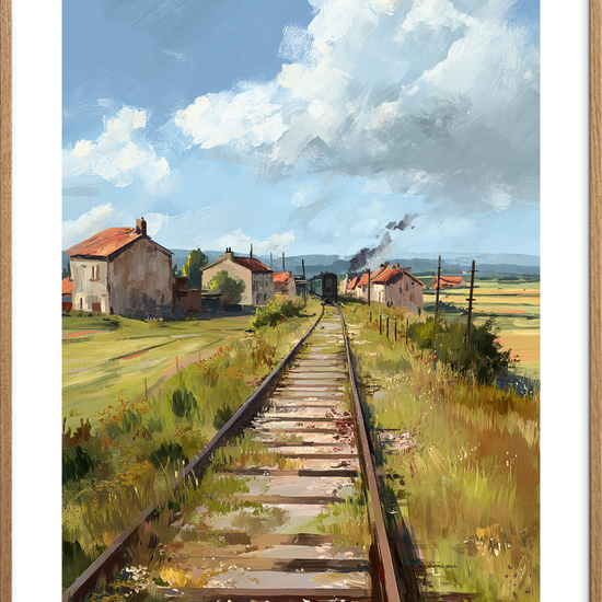 Sporenes sagte sang - Oak Frame, With White Border