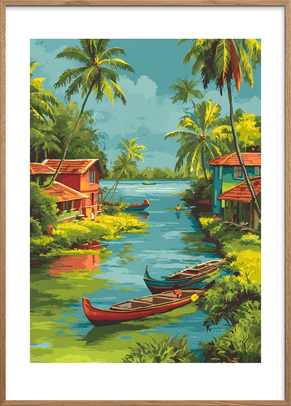 Vindens salte sang - Oak Frame, With White Border