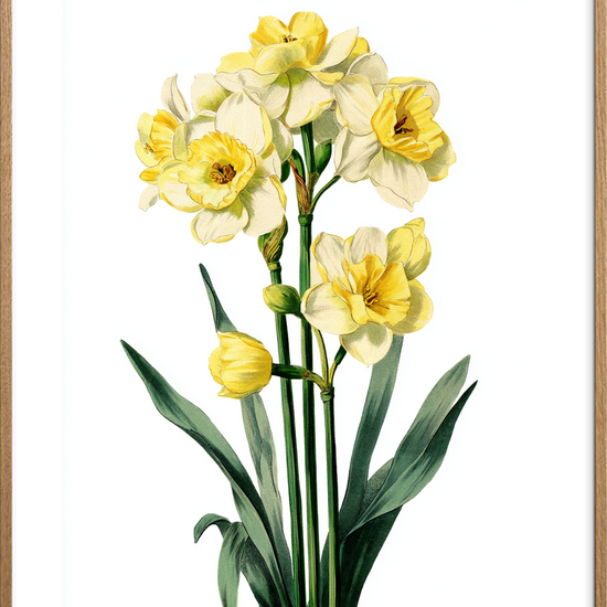 Solens blide hvisken - Oak Frame, With White Border