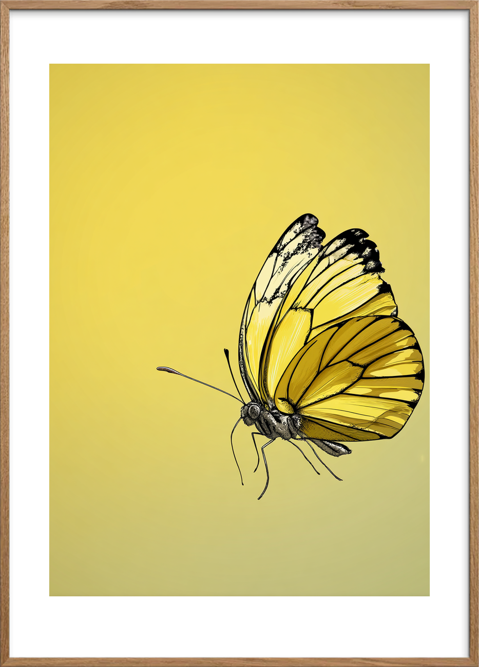 Vingernes honningduft - Oak Frame, With White Border