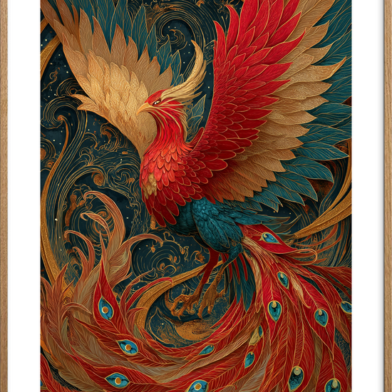 Varme der hvisker - Oak Frame, With White Border