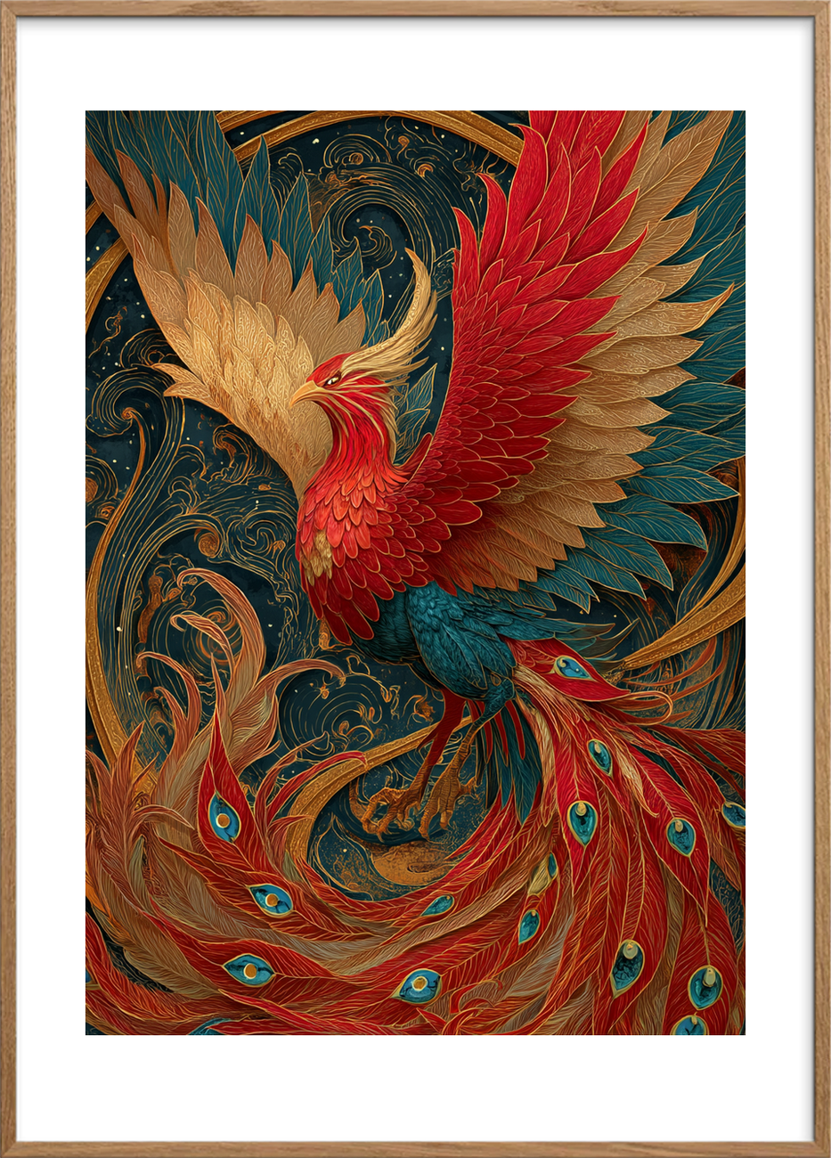 Varme der hvisker - Oak Frame, With White Border