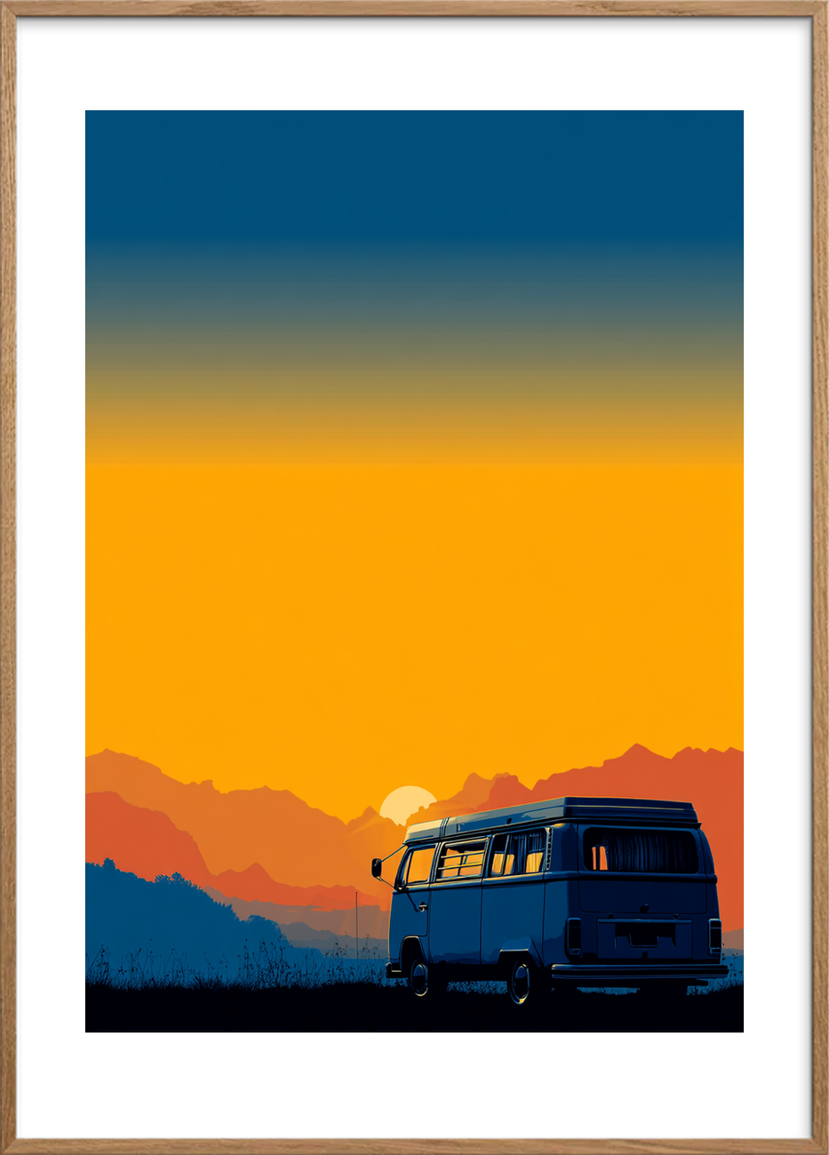 Smagen af frihed - Oak Frame, With White Border