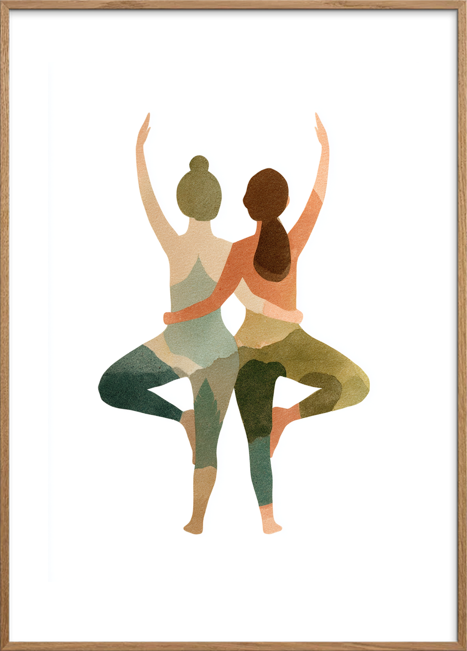 Hviskende rytme under huden - Oak Frame, With White Border