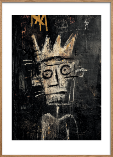 Kronens tyste skrig - Oak Frame, With White Border