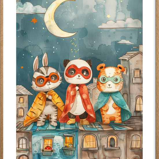 Nattens hvisken fra kapperne - Oak Frame, With White Border