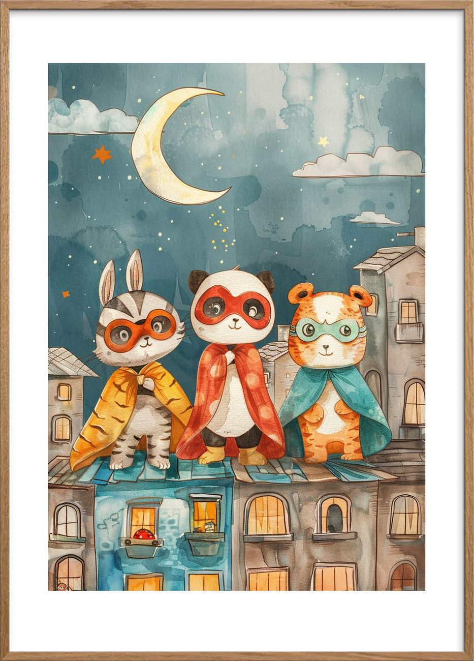 Nattens hvisken fra kapperne - Oak Frame, With White Border