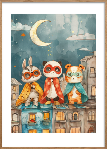 Nattens hvisken fra kapperne - Oak Frame, With White Border