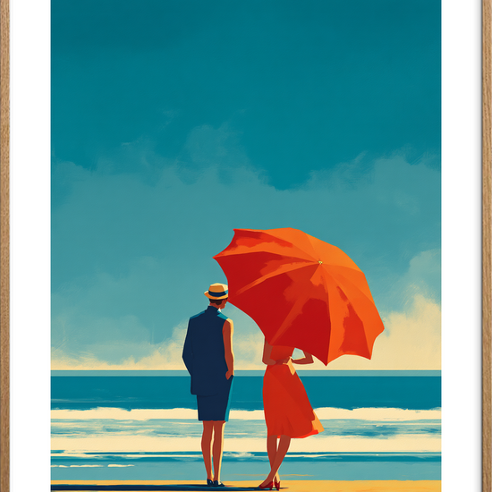 Sang fra bølgerne - Oak Frame, With White Border