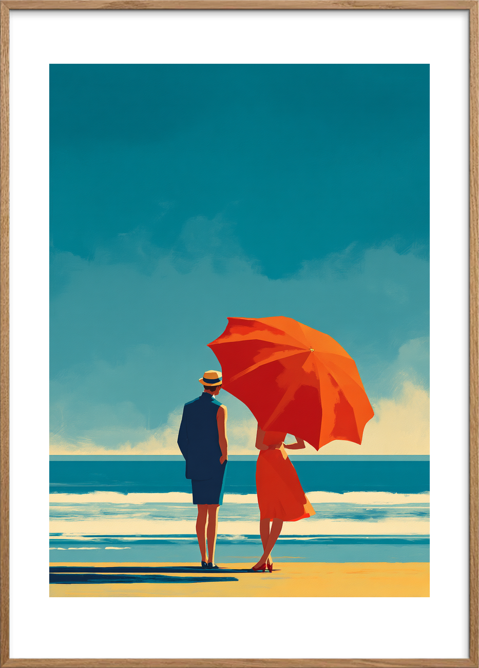 Sang fra bølgerne - Oak Frame, With White Border