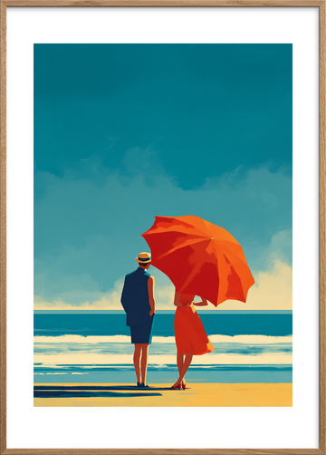 Sang fra bølgerne - Oak Frame, With White Border