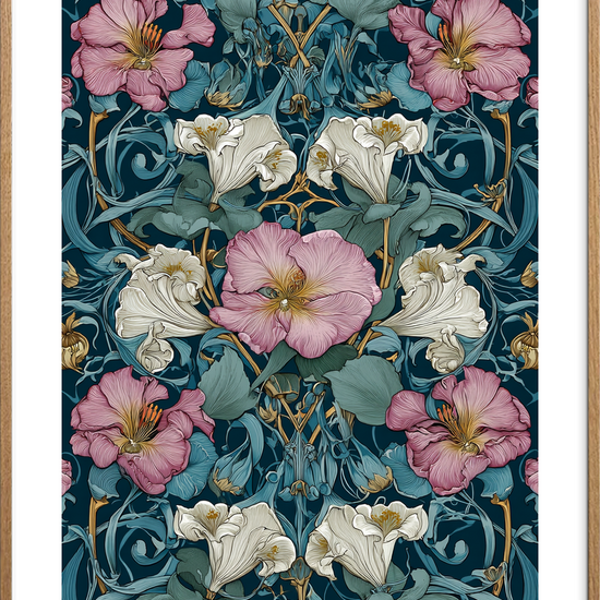 Duftens blide hvisken - Oak Frame, With White Border