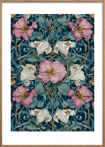 Duftens blide hvisken - Oak Frame, With White Border