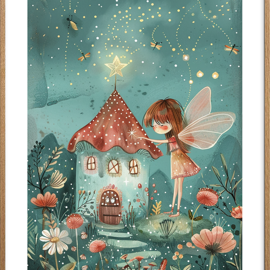 Smagen af stjernestøv - Oak Frame, With White Border